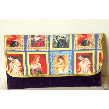 Violet Clutch Purse, Modern Art, Wedding Clutch, Party Clutch